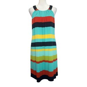 EN FOCUS STUDIO Dress Size 6 Colorful Sleeveless Stretch Striped Retro Vintage